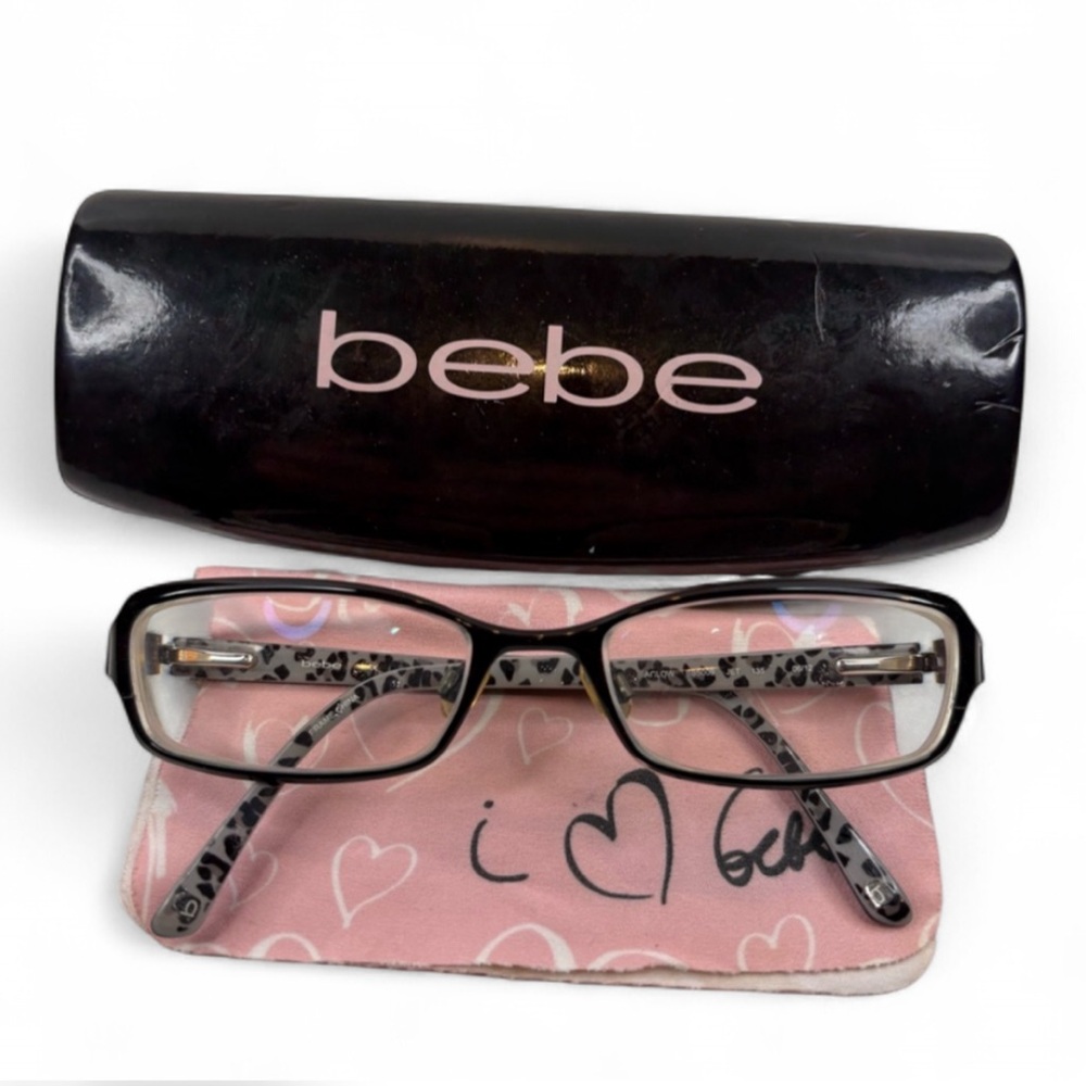 BEBE AGLOW BB5009 JET 53•17•135 BEBE GLASSES BEBE EYEGLASSES FRAMES ONLY W/CASE